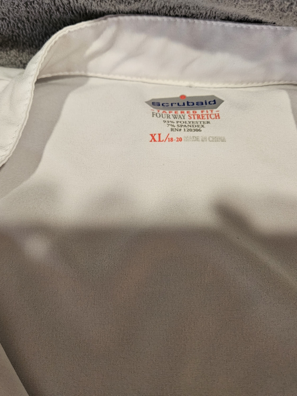 Scrubaid White Tapered Fit Stretch Scrub Jacket